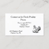 Carte De Visite Ferme de poulet Vintage rustique (Dos)