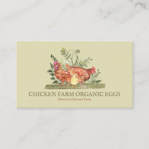 Carte De Visite Ferme de poulets de race pure