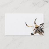 Carte De Visite ferme de ranch longhorn vache noire et blanche (Dos)