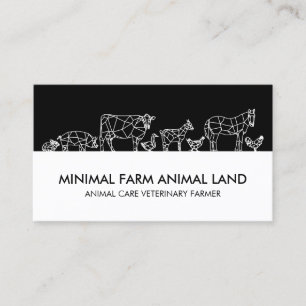 Carte De Visite Ferme de silhouette Canard Vache Chèvre Âne Poulet