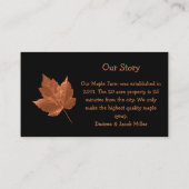 Carte De Visite Ferme de sirop d'érable Brown rustique Pays Noir (Dos)