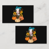 Carte De Visite Ferme de Vache Cute Citrouille Ferme Chute Thanksg (Devant / Derrière)