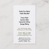 Carte De Visite Ferme de veau de veau du Holstein (Dos)