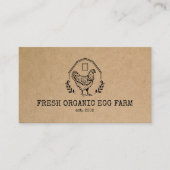 Carte De Visite Ferme d'oeufs bio Ferme de poulet rustique (Devant)