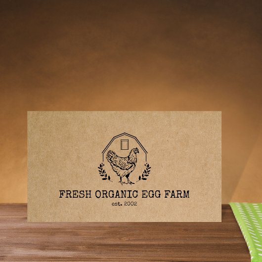 Carte De Visite Ferme d'oeufs bio Ferme de poulet rustique
