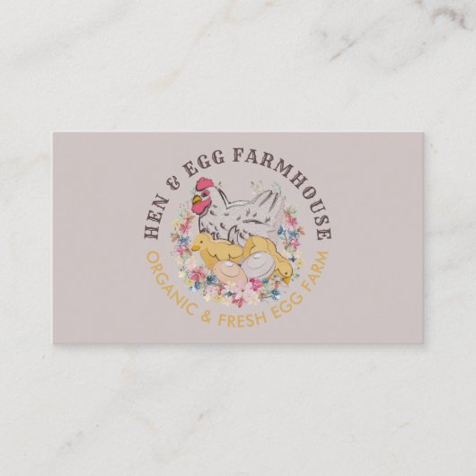 Carte De Visite Ferme d'oeufs de poule beige (Devant)
