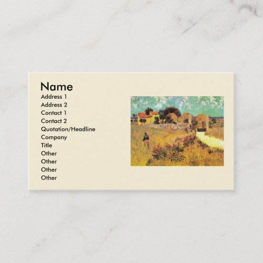 Carte De Visite Ferme en Provence par Vincent van Gogh (Devant)