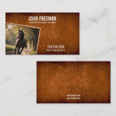 Carte De Visite Ferme équestre moderne Dark Brown Horse (Devant / Derrière)