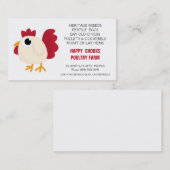 Carte De Visite Ferme mignonne d'oeufs de griffonnage de poulet (Devant / Derrière)