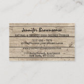 Carte De Visite Ferme Poussins Rustiques En Bois (Dos)