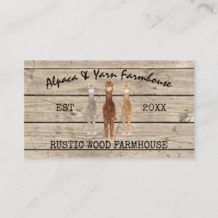 Carte De Visite Ferme rustique d'alpaca