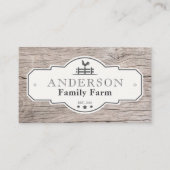 Carte De Visite Ferme rustique Logo de ferme Arrière - plan bois V (Devant)