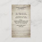 Carte De Visite Ferme rustique OEufs frais OEuf de poulet (Dos)