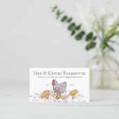 Carte De Visite Ferme Rustique Poussins Hen Ferme (Debout devant)