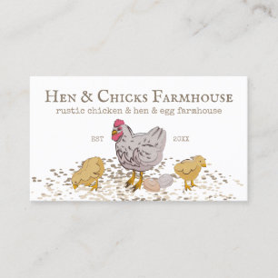 Carte De Visite Ferme Rustique Poussins Hen Ferme