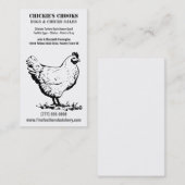 Carte De Visite Ferme simple de poulet ou d'oeufs en noir et blanc (Devant / Derrière)