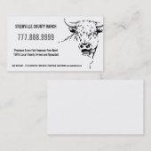 Carte De Visite Ferme stylisée moderne de ranch de boeuf (Devant / Derrière)