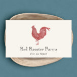 Carte De Visite Ferme vintage de coq rouge à table Restauration 2<br><div class="desc">Gravure vintage de coq sur arrière - plan patiné et tableau noir.</div>