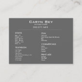 Carte De Visite Fermez- la fermeture éclairle vers le haut du (Dos)