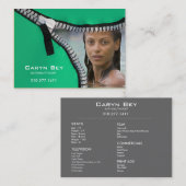 Carte De Visite Fermez- la fermeture éclairle vers le haut du (Devant / Derrière)