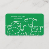Carte De Visite Fermier à boucherie mobile vert et blanc (Devant)