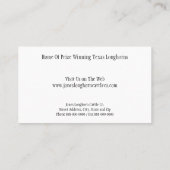 Carte de visite fermier du rancher de bétail (Dos)