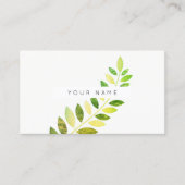 Carte De Visite Ferne à feuilles vert vert émeraude blanc (Devant)