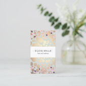 Carte De Visite Festif Confetti & Gold Circles Look Beauté Salon (Debout devant)