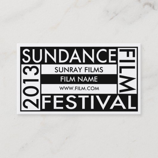 Carte De Visite Festival de film de Sundance 2013 (Devant)