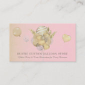 Carte De Visite Festive Balloons Rustic Gold Party Planificateur d (Devant)