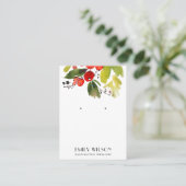 CARTE DE VISITE FESTIVE CHRISTMAS HOLLY BERRY STUD EARRY EARRY (Debout devant)