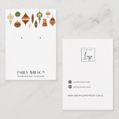 CARTE DE VISITE FESTIVE CHRISTMAS ORNAMENTS ÉTUDIANT ÉTABLISSEMENT (Devant / Derrière)