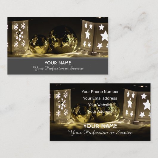 Carte De Visite Festive décoration de Noël (Devant / Derrière)
