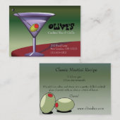 Carte de visite Festive Martini (cocktail) (Devant / Derrière)