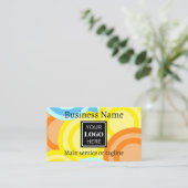 Carte De Visite Fête circulaire colorée (Debout devant)