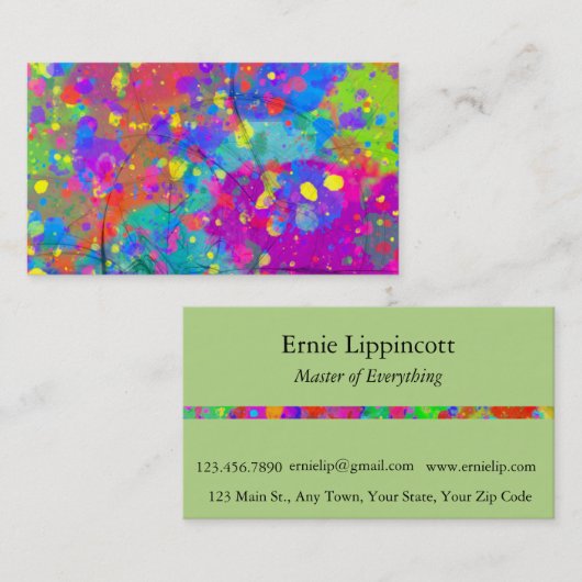 Carte De Visite Fête colorée (Devant / Derrière)