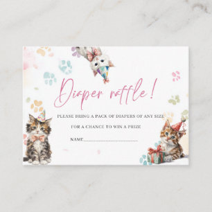 Carte De Visite Fête d'anniversaire de chaton à l'aquarelle tirage