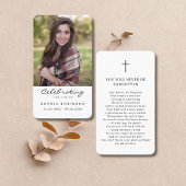 Carte De Visite Fête de la vie Photo Funeral Prayer Card