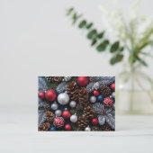 Carte De Visite Fête de Noël Arbre Festif Saison de Neige Bougies (Debout devant)