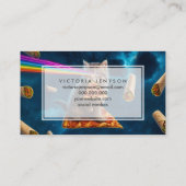 Carte De Visite Fête de pizza de chat laser (Dos)