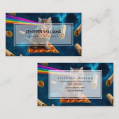 Carte De Visite Fête de pizza de chat laser (Devant / Derrière)