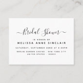 Carte De Visite Fête des mariées de script simple moderne Invitati (Devant)