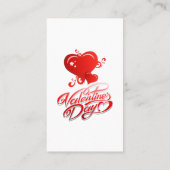 Carte De Visite fête des valentines joyeuses aux coeurs rouges (Dos)