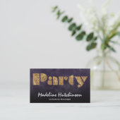 Carte De Visite Fête | Or & Violet (Debout devant)