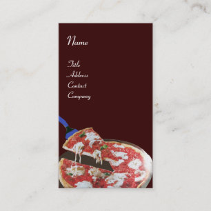 Carte De Visite FETE PIZZA CUISINE ITALIENNE, RESTAURANT marron ro