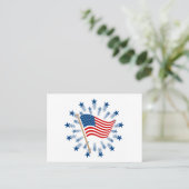 Carte De Visite Feu d'artifice Drapeau Américain 4 juillet (Debout devant)