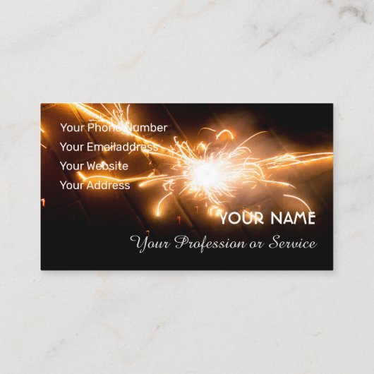 Carte De Visite Feu d'artifice étincelant pour des moments explosi (Dos)