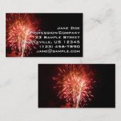 Carte De Visite Feu d'artifice rouge, blanc et bleu II patriotique (Devant / Derrière)
