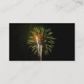 Carte De Visite Feu d'artifice vert et or Fête de vacances (Dos)