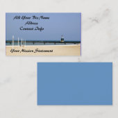 Carte De Visite Feu de balise sur les rives du lac Michigan (Devant / Derrière)